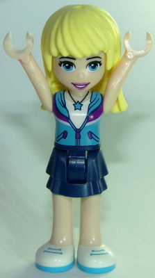 Stephanie, Dark Blue Layered Skirt, Medium Azure and Dark Purple Jacket